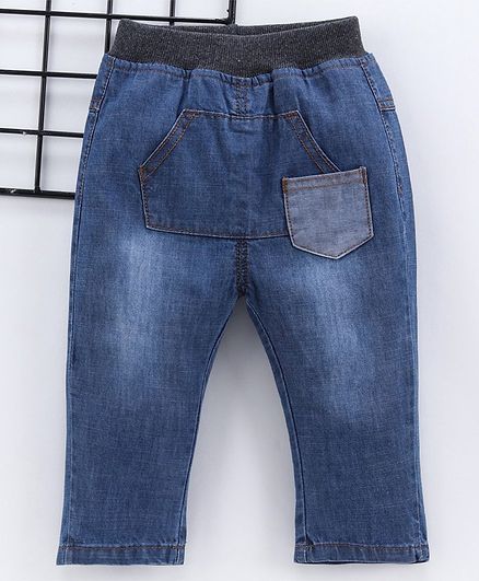 Kookie Kids Full Length Solid Color Jeans - Blue