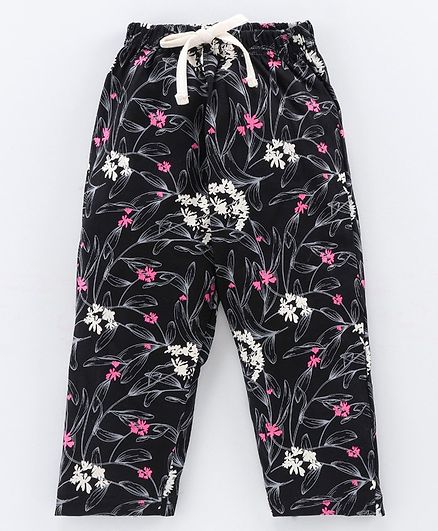 Doreme Full Length Leggings Floral Print - Black