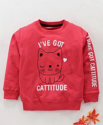 Doreme Full Sleeves Sweatshirt - Red