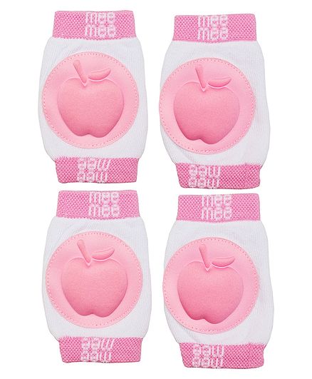 Mee Mee Premium Elbow & Knee Pads - White Pink