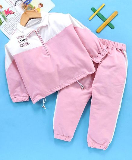 Kookie Kids Full Sleeves Jacket With Bottom Text Embroidery - Pink
