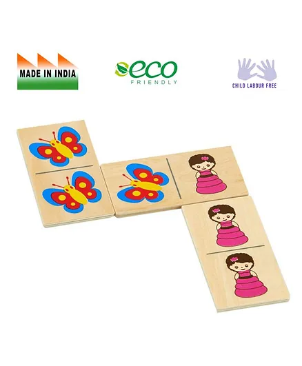 Eduedge Wooden Picture Domino Educational Toy - Multicolor