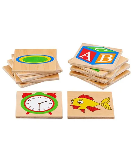 Eduedge Wooden Rhyming Word Matching Educational Toy - Multicolor