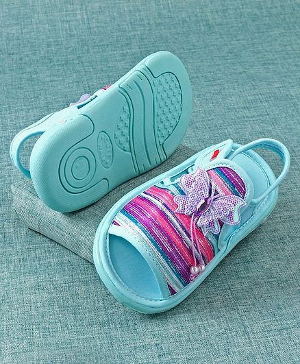 Cute Walk by Babyhug Open Toe Sandal Butterfly Design - Blue