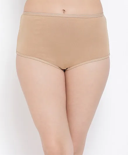 Clovia Solid High Waist Maternity Hipster - Beige