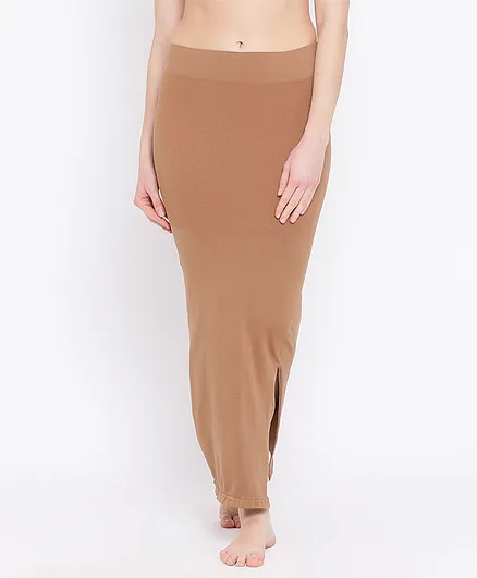Clovia Solid Shape Wear With Side Slit - Brown