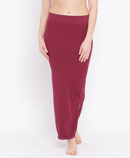 Clovia Solid Shape Wear With Side Slit - Maroon