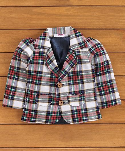 Rassha Checkered Full Sleeves Blazer - Multi Colour