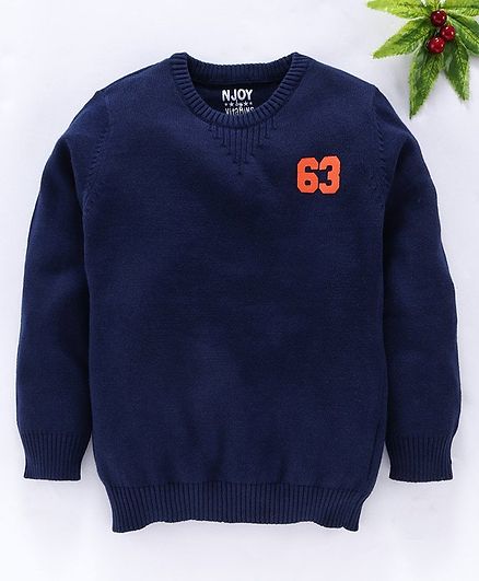 Vitamins Full Sleeves Sweater Numeric 63 Patch - Navy Blue