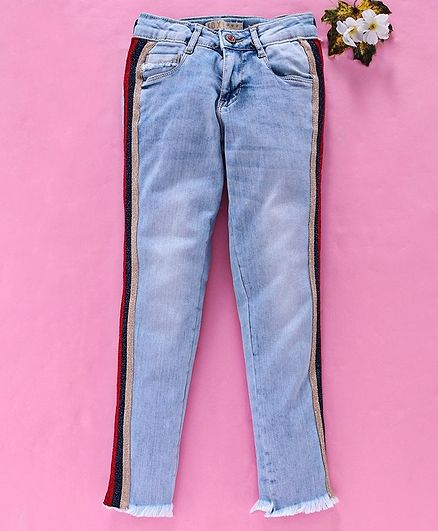Vitamins Full Length Washed Jeans - Blue