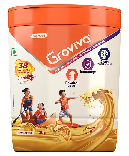 Groviva Child Nutrition Supplement Jar Mango Flavour - 200 gm