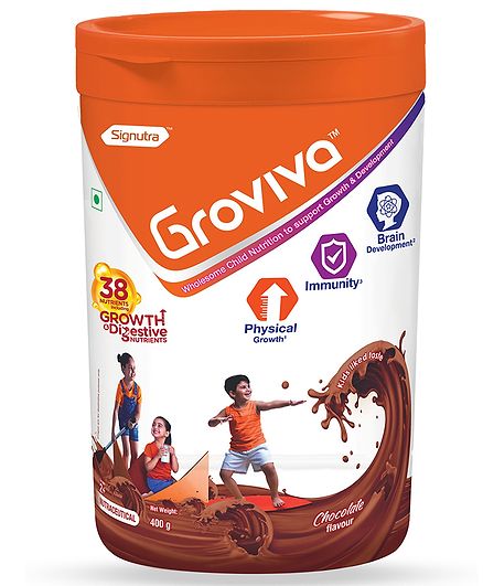 Groviva Child Nutrition Chocolate Flavour Supplement Jar - 400 gm