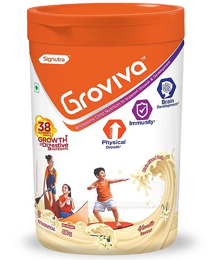 Groviva Child Nutrition Vanilla Flavour Supplement Jar - 400 gm