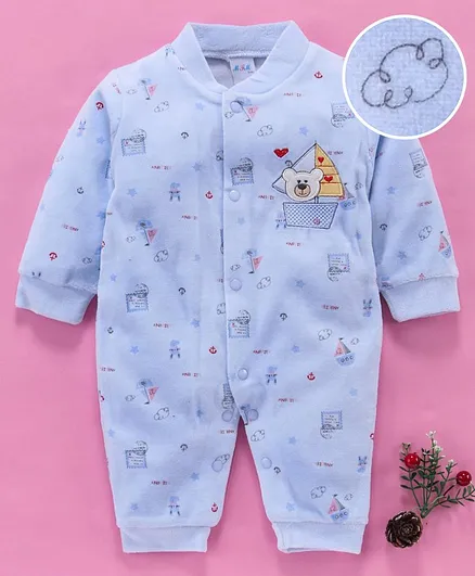 MFM Full Sleeves Romper Anchor Print - Blue