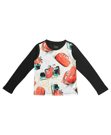 Disney By Crossroads All Over Print Car Full Sleeves Tee - White
