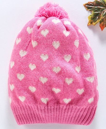 Model Cap With Pom Pom Detail - Pink
