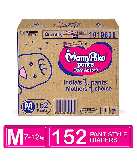 MamyPoko Extra Absorb Pant Style Diapers Medium - 152 Pieces