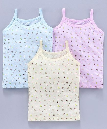 Simply Singlet Slips Fruits Print Pack Of 3 - Multicolor