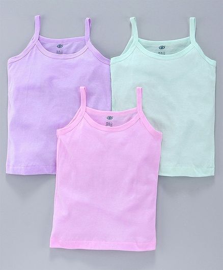 Zero Sleeveless Slips Pack of 3 - Green Pink Purple