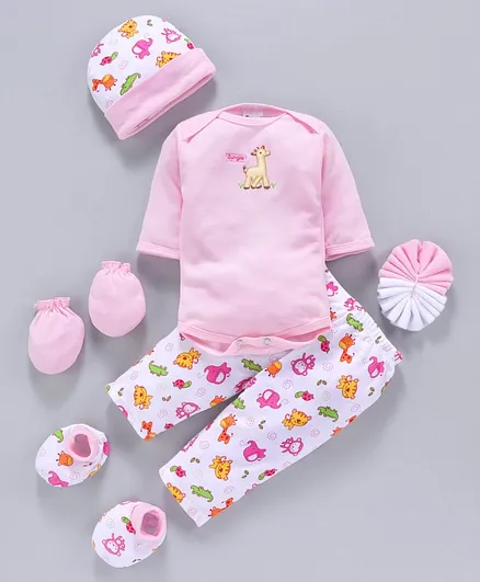 Montaly Infant Clothing Gift Set Pack of 7- Pink