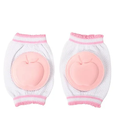 Yellow Bee Pink Knee Protection Pads for Crawling Babies - Pink
