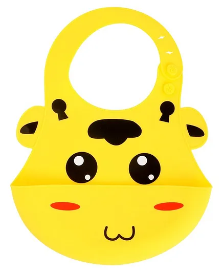 Yellow Bee Yellow Easy Clean Silicone Bib with Crumb Collector - Yellow