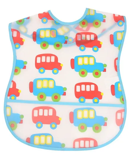 Yellow Bee Car Easy Clean Bib with Crumb Collector - Multicolour