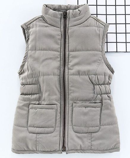 UFO Solid Sleeveless Jacket - Grey
