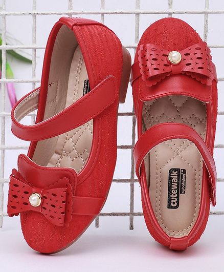 Cute Walk by Babyhug Bellies Bow Applique Embellished - Red