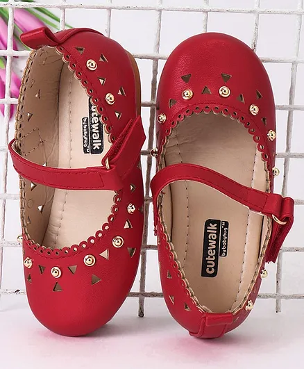 Cute Walk by Babyhug Party Wear Bellies - Red