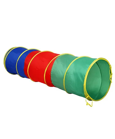 Playhood 6 Feet Long Foldable Tunnel Tent - Red, Green & Blue