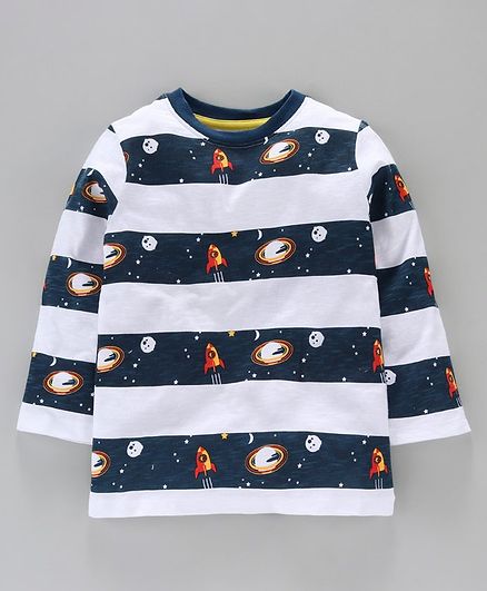 Jus Cubs Galaxy Theme Full Sleeve Tee - Navy Blue