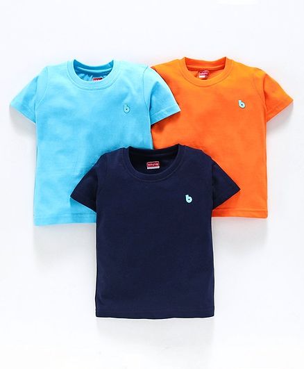Babyhug Half Sleeves T-Shirt Pack of 3 - Multicolor