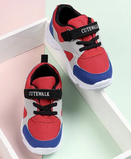 Cute Walk by Babyhug Mesh Sports Shoes - Red
