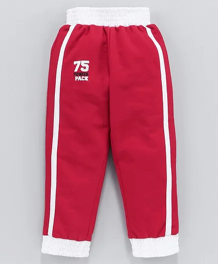 Simply Full Length Track Pant Number 75 Print - Red