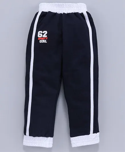 Simply Full Length Track Pant Number 98 Print - Navy Blue