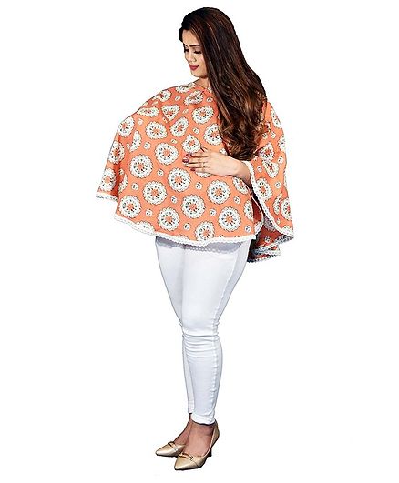 Mum's Caress Premium Feeding Covers Mandala Print - Peach
