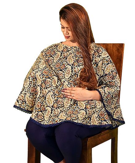 Mum's Caress Premium Feeding Covers Kalamkari Print - Red Blue
