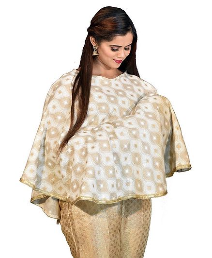 Mum's Caress Premium Feeding Covers - White and Gold