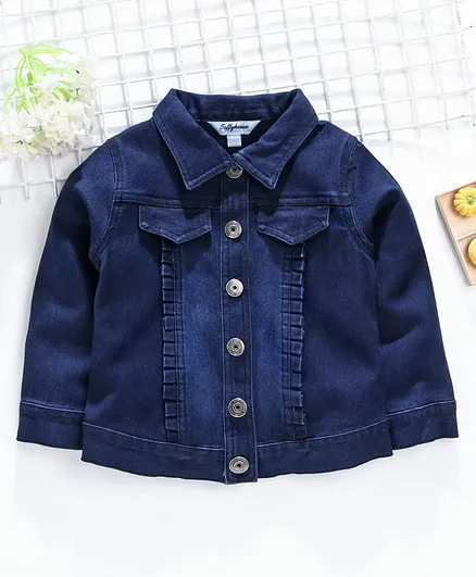 ToffyHouse Full Sleeves Denim Jacket - Dark Blue