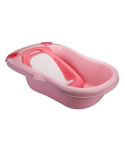 Luv Lap Baby Bathtub Cartoon Print- Pink