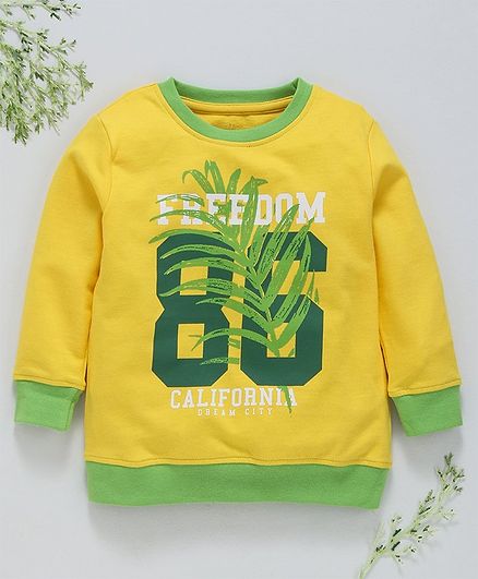 Ventra Number Printed Full Sleeves Sweatshirt - Yellow