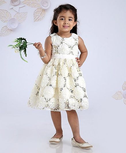 Mark & Mia Sleeveless Frock Sequin Embellishment - White