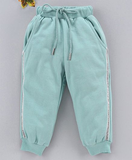 Smarty Full Length Fleece Track Pant With Drawstring - Mint Green