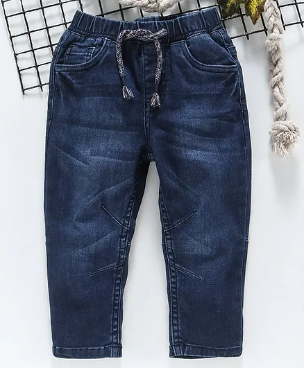 Babyhug Full Length Denim Jeans - Navy Blue