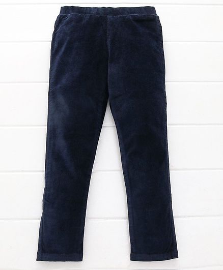 UCB Full Length Solid Party Wear Trouser - Navy Blue
