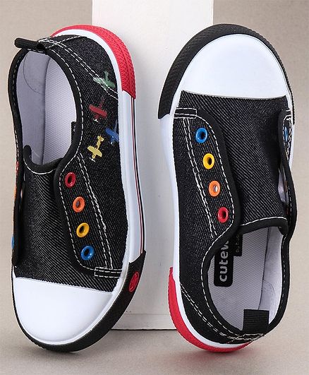 Cute Walk by Babyhug Canvas Shoes - Black