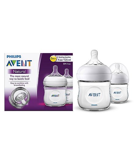 Avent Natural Feeding Bottle Pack of 2 - 125 ml