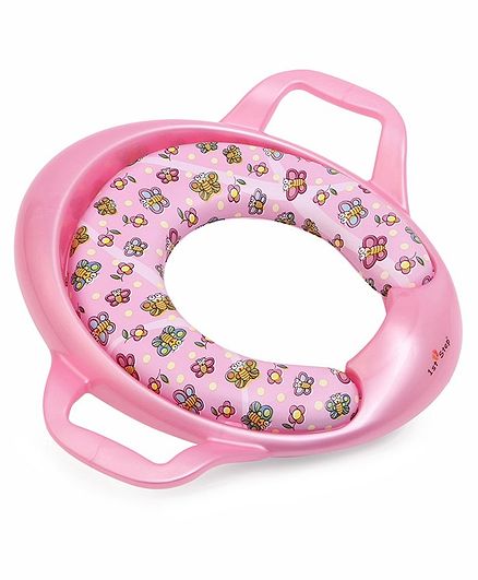 1st Step Cushioned Potty Seat With Handle Butterfly Print - Pink