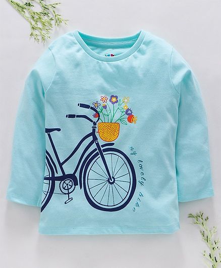 Ventra Full Sleeves Cycle Print Tee - Blue